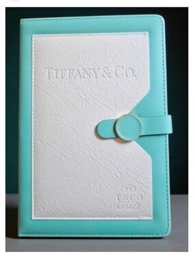 Tiffany & Co. White and Tiffany Blue Journal with Gold Accent